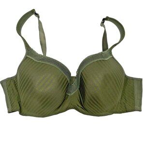 Deesse Bra Size 44D Padded Underwire Army Green Adjustable Straps